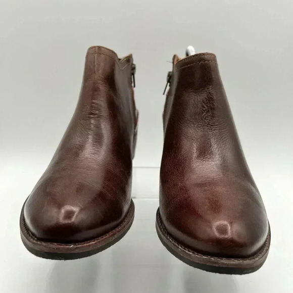 Matisse Kate Ankle Booties 8 M Womens Smooth Distressed Leather Buckle Strap Zip - Picture 7 of 16